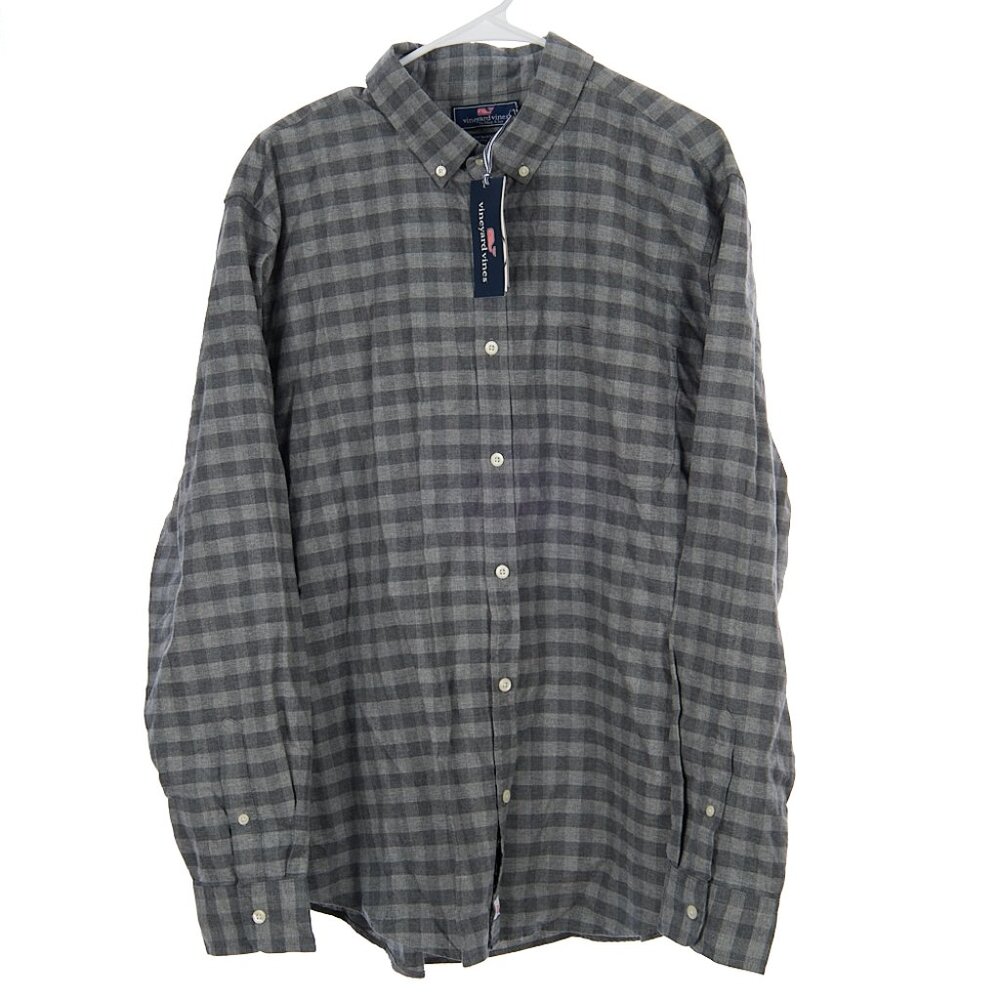Vineyard Vines Gray Oxford Slim Murray Button Down Shirt Men's 2XL NWT